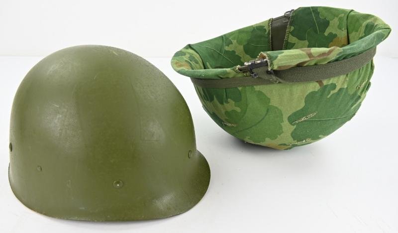 US Vietnam War Infantry helmet with camouflage cover and liner — image 15