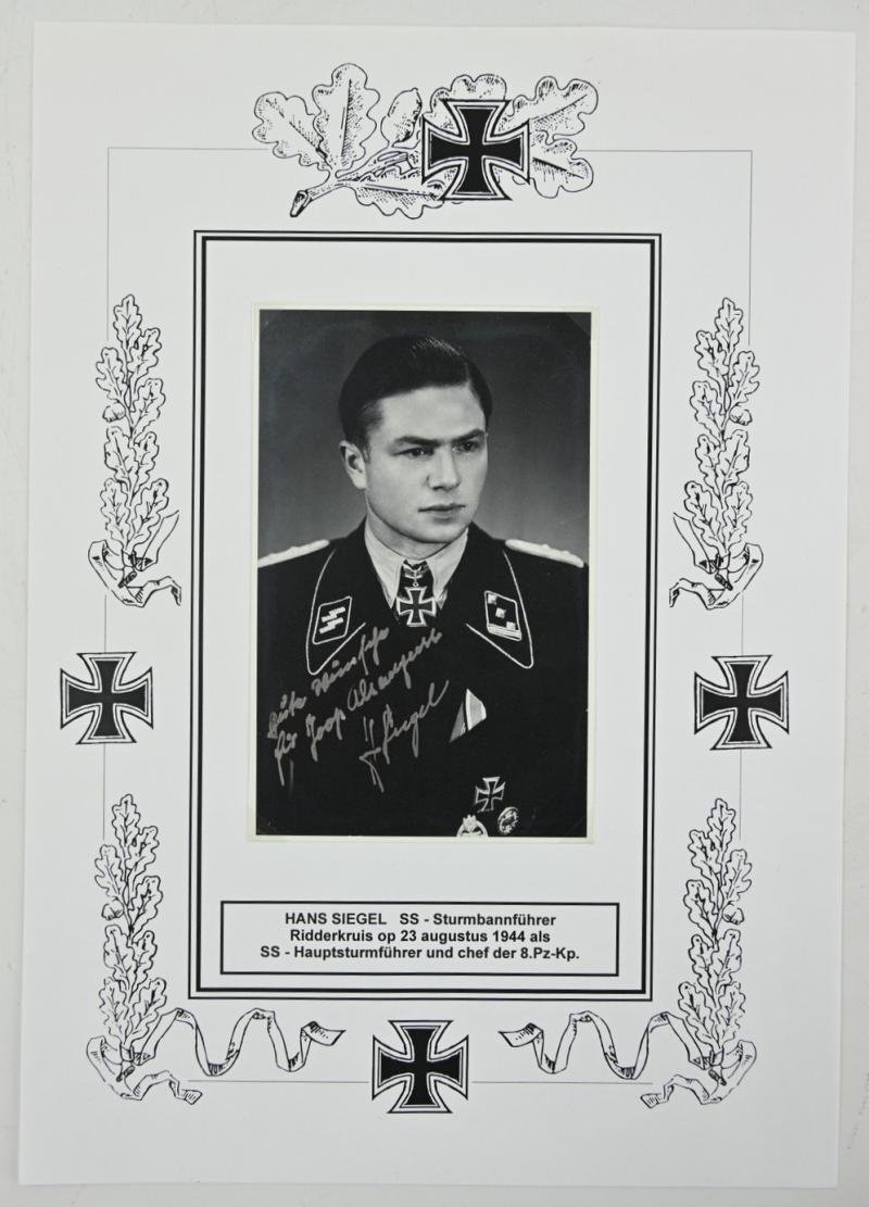 Signature of Waffen-SS KC Recipient 'Hans Siegel' — image 3