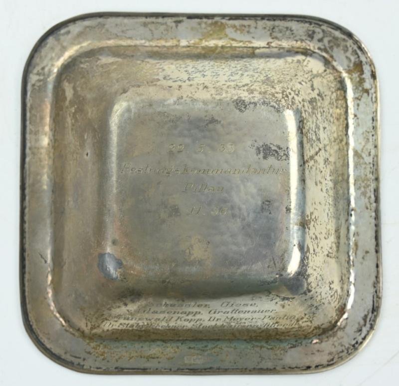 German KM/LW Silver Plate 'Festungskommandatur Pillau' — image 4