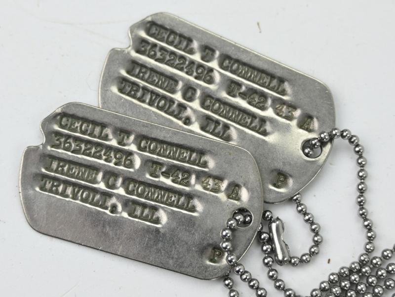 USAAF WW2 Dog-tag Set 'Cecil T. Connell' — image 3