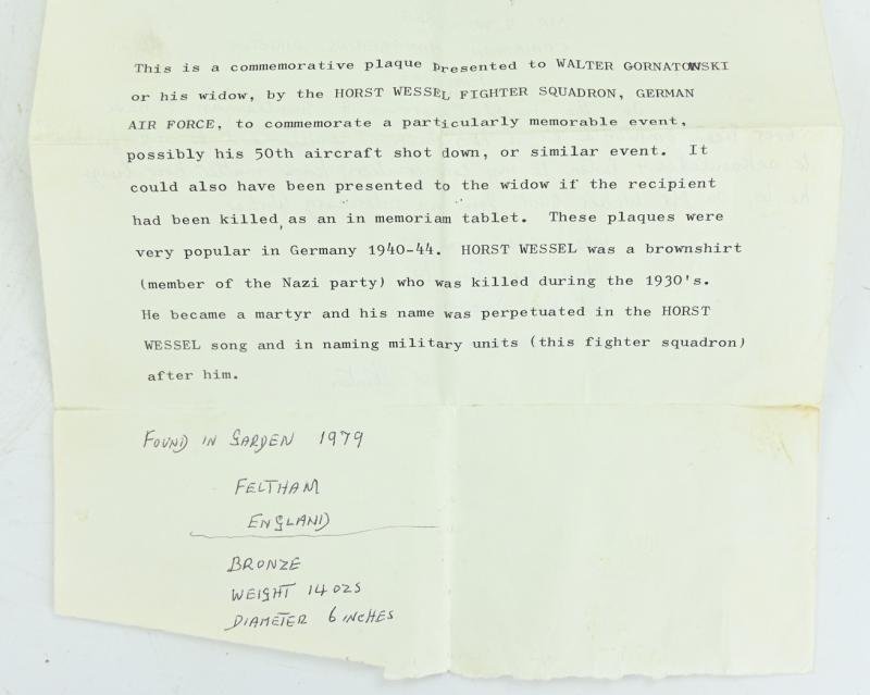 German SA Commemorative plaque for aircraft of the Horst Wessel squadron — image 6