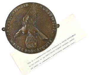 German SA Commemorative plaque for aircraft of the Horst Wessel …