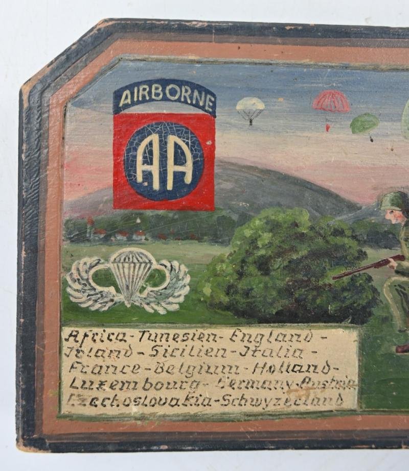 US WW2 82nd Airborne Division 504th Parachute Infantry Regiment Wooden Painted Sign — image 2