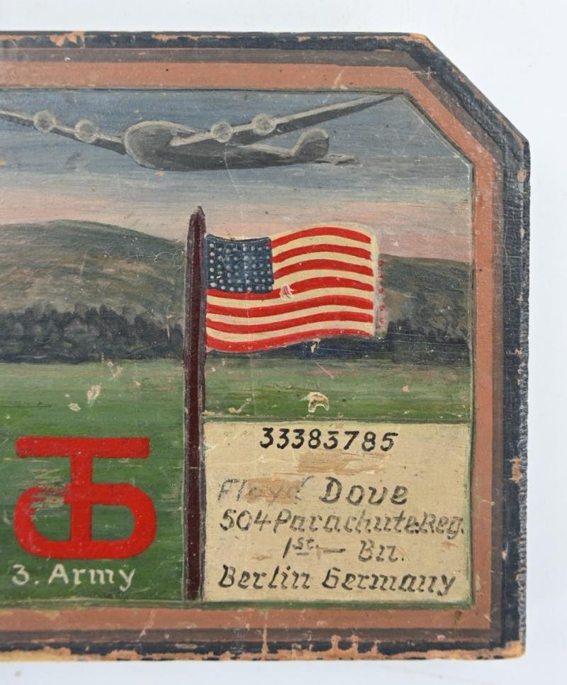 US WW2 82nd Airborne Division 504th Parachute Infantry Regiment Wooden Painted Sign — image 4