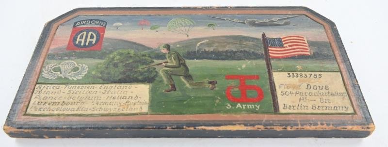 US WW2 82nd Airborne Division 504th Parachute Infantry Regiment Wooden Painted Sign — image 5