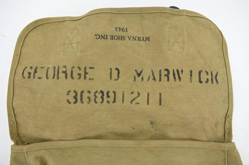 US WW2 M-1936 Rubberized Musset Bag 'George D. Marwick' — image 3
