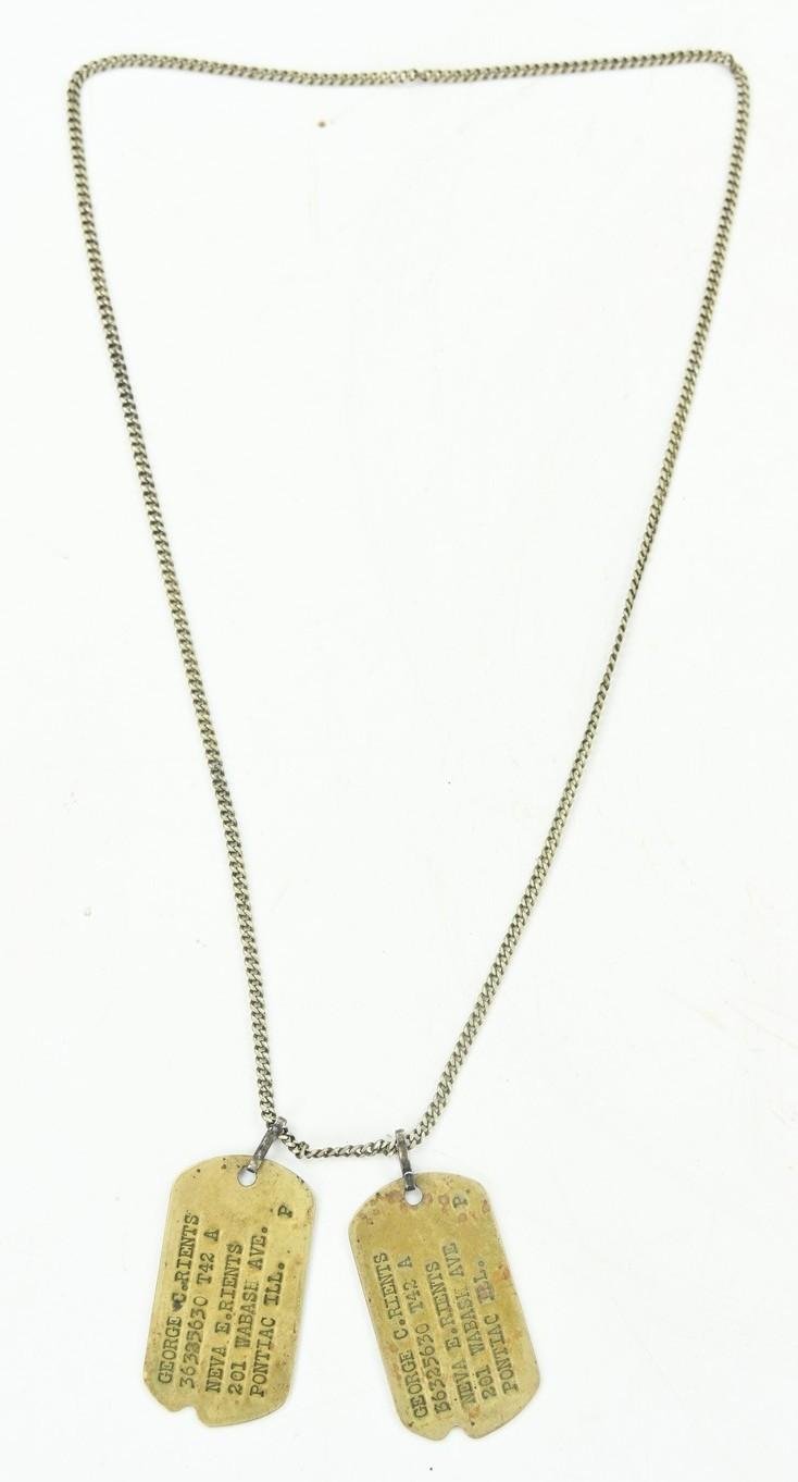 US WW2 28th Infantry Division 'Keystone' Dog-tag Set — image 2