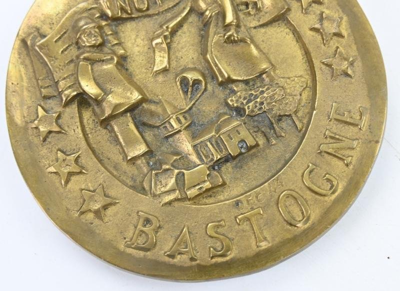 US WW2 101st Airborne Battle of the Bulge Brass NUTS Plaque Bastogne 1944 — image 4