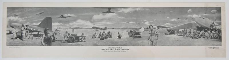 US WW2 Airborne Paratrooper Yard Long Training Poster in original postcover — image 2