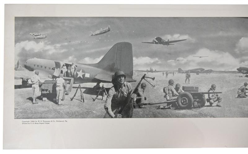 US WW2 Airborne Paratrooper Yard Long Training Poster in original postcover — image 4