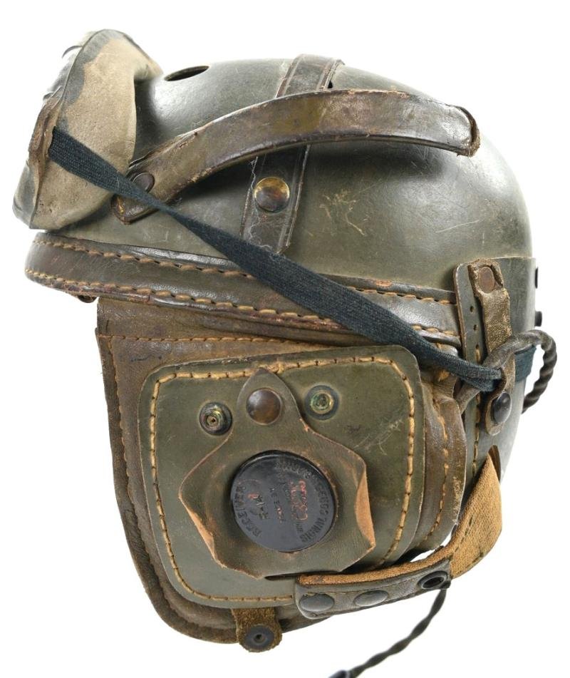 US WW2 Named Tanker Helmet Headset — image 3
