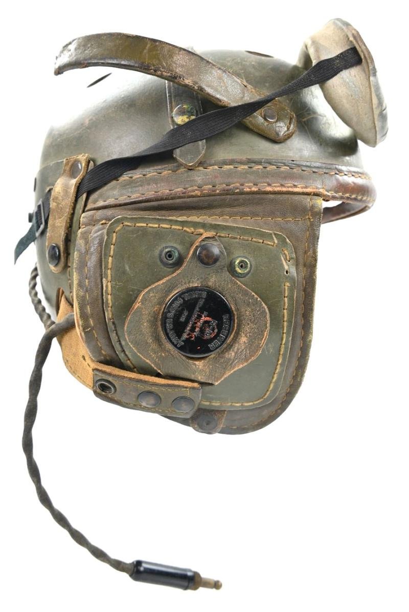 US WW2 Named Tanker Helmet Headset — image 8