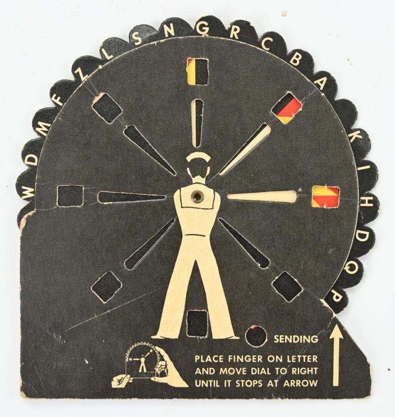 US Navy WW2 Signaling Flag Training Wheel Guide — image 3