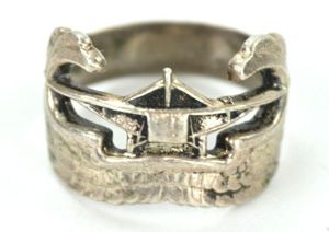 US WW2 Sterling Silver Glider Ring