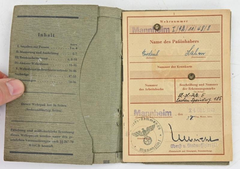 German LW Wehrpass 'Inspector Friedrich Lahm' — image 2