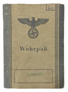 German LW Wehrpass 'Inspector Friedrich Lahm'