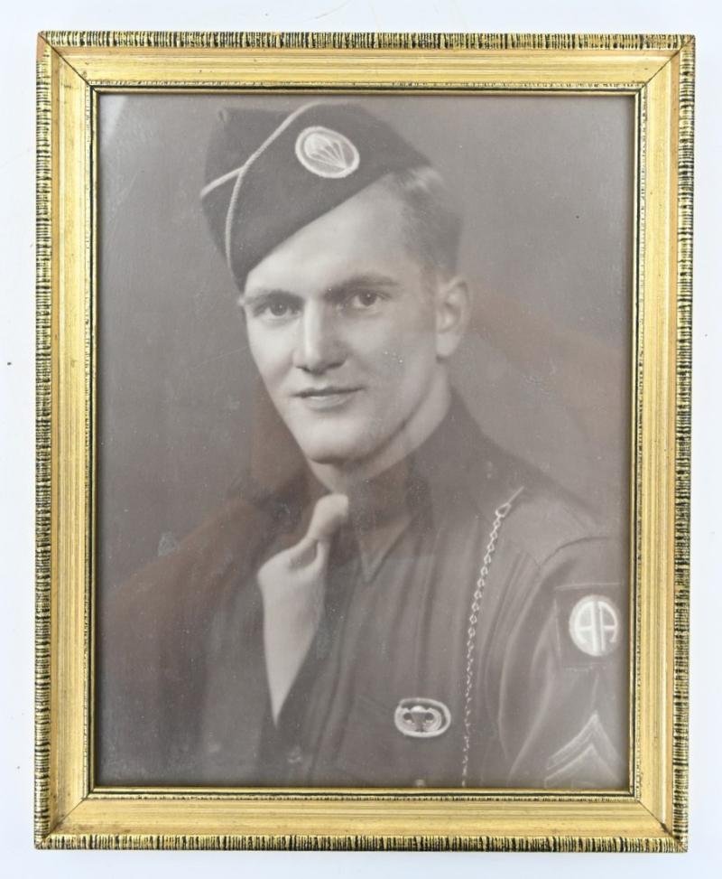 US WW2 82nd Airborne Division Paratrooper Portrait Picture in Frame — image 4