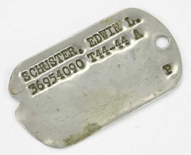 US WW2 Dog-Tag 'Edwin L. Schuster' — image 2