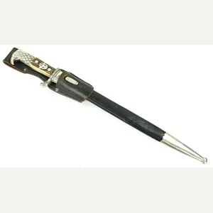 German Police Stag Handled Dress Bayonet with Frog