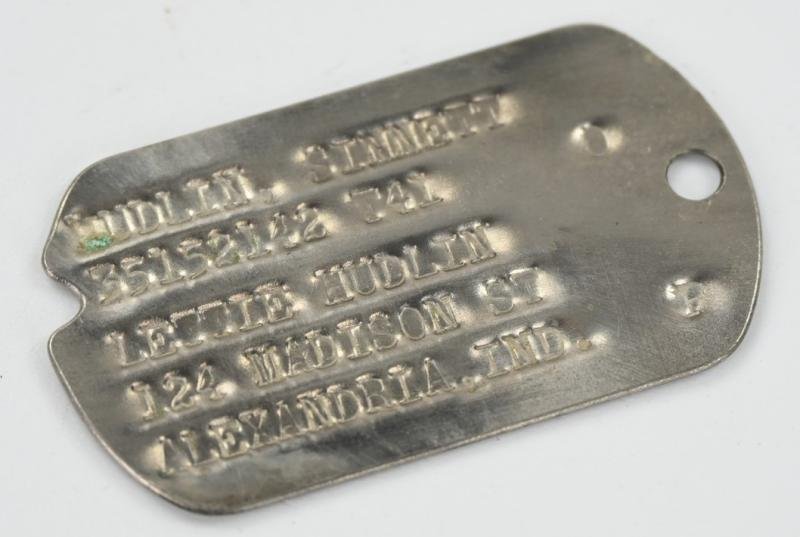 US WW2 Dog-Tag Sinnett Hudlin '25th Cavalry Recon Sqd' — image 2