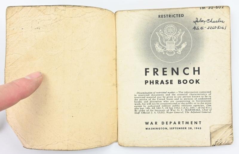 US WW2 French Phase Book 1943 — image 3