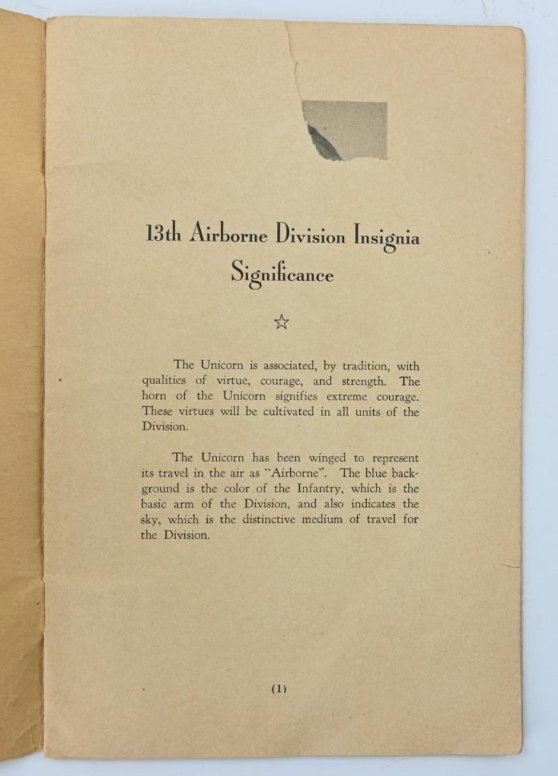 US WW2 13th Airborne Division Booklet — image 2