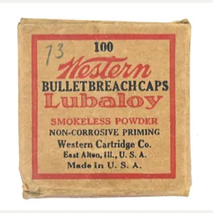 US WW2 Period Vintage Western Bullet Breach caps Box