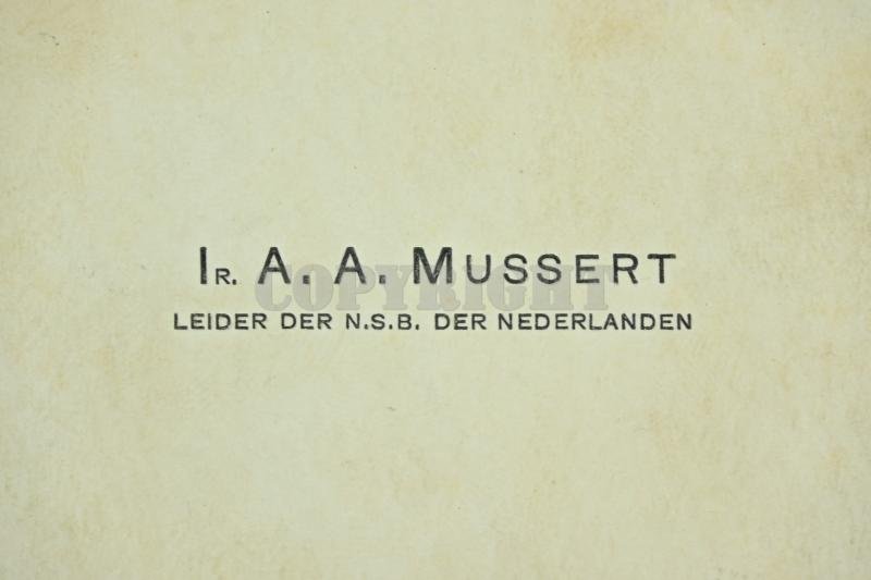 Dutch NSB Leader 'Anton Mussert' Business Card — image 2