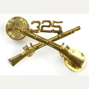 US WW2 82nd AB 325th GIR Officer Collar Rifles Insignia