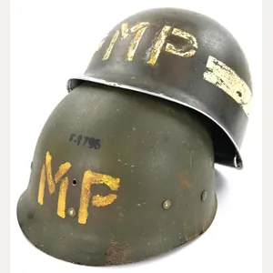 US WW2 Military Police Helmet Set