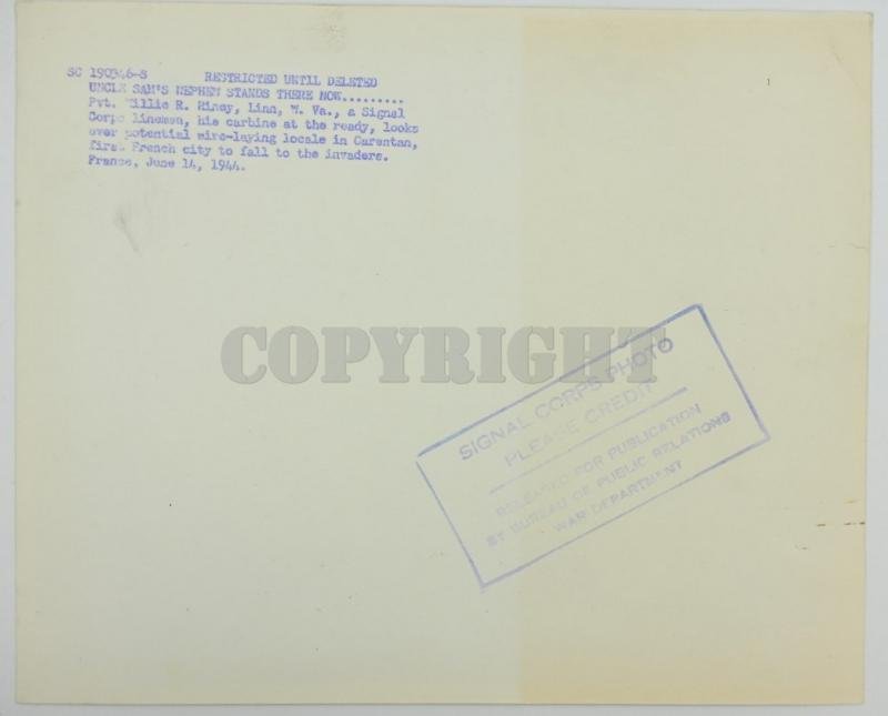 US WW2 101st Airborne Division, 401th GIR Press Picture Carentan — image 8