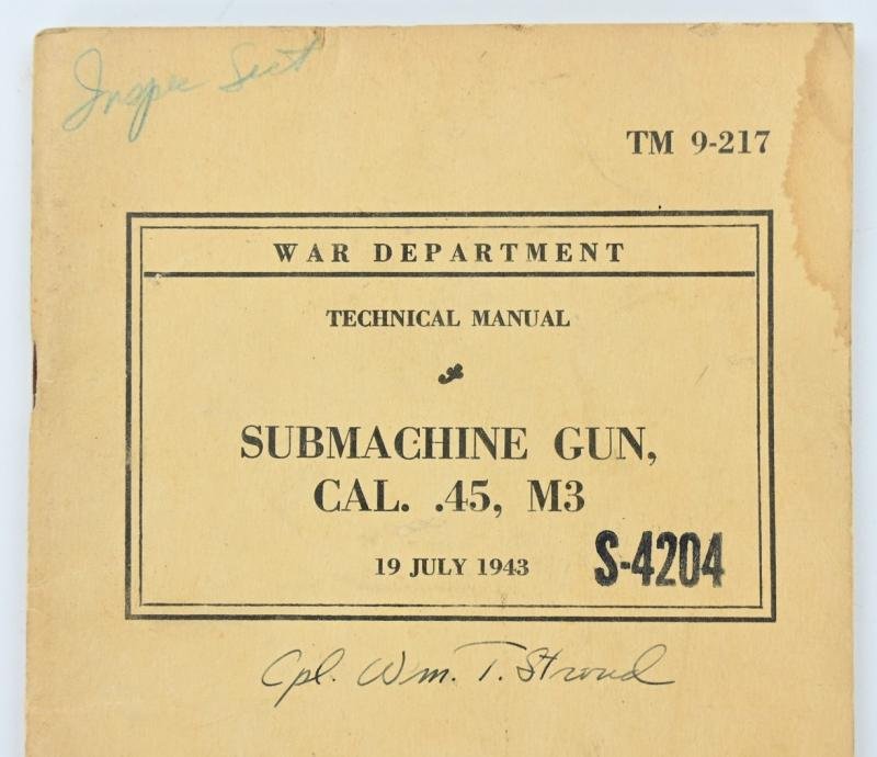 US WW2 Technical Manual Grease Gun TM 9-217 — image 2