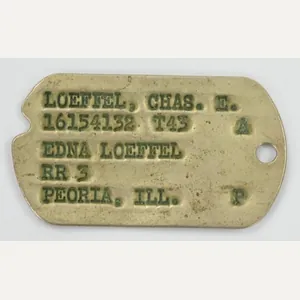USAAF WW2 Dog-Tag ''Charles E. Loeffel'