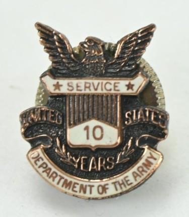 US Army 10 years of Service Pin — image 2
