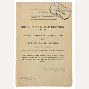 British WW2 Training Manual 'Home Guard'