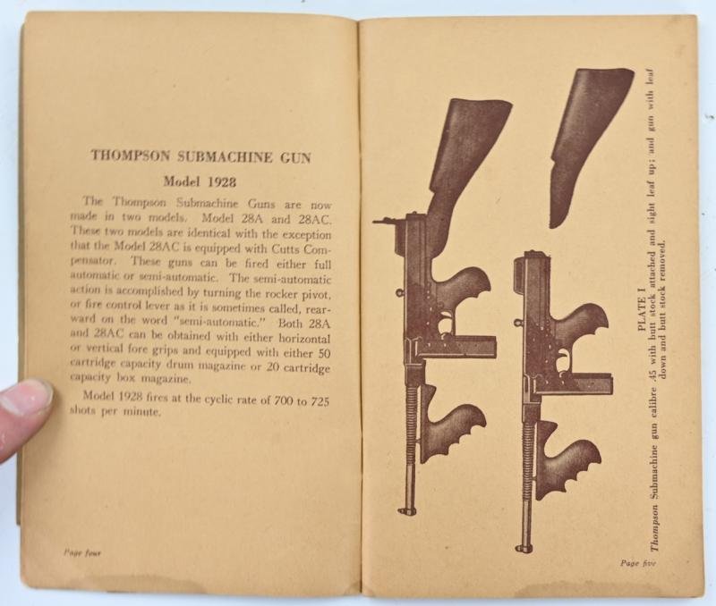 US WW2 Thompson M-1928 Handbook Manual — image 4