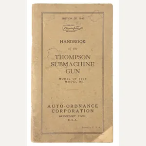 US WW2 Thompson M-1928 Handbook Manual