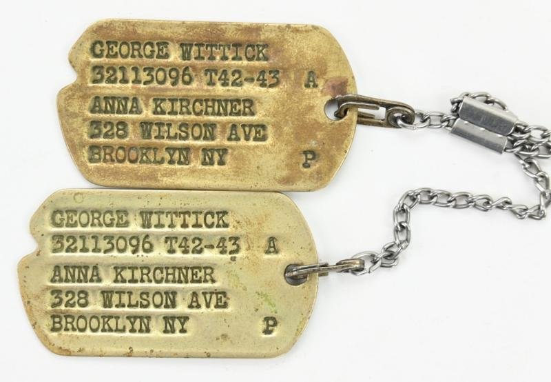 USAAF WW2 Dog-Tag set 'George Wittick' — image 2