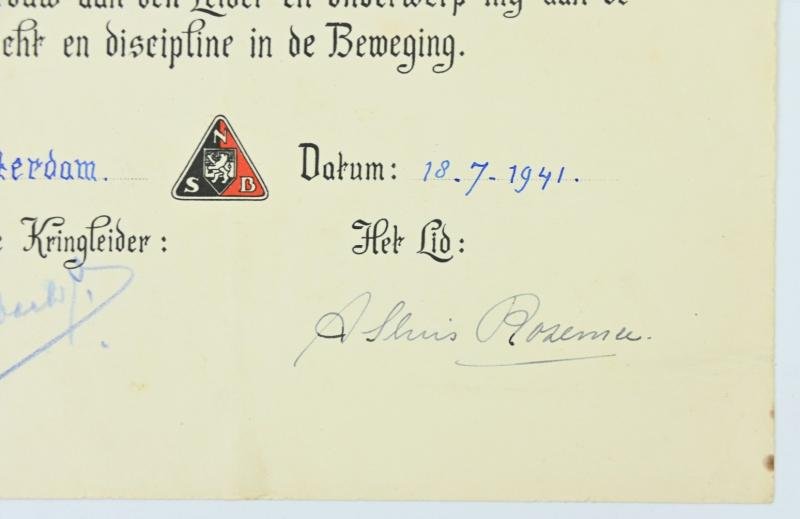 Dutch NSB Certificate 'Oorkonde Gelofte van Trouw' — image 5