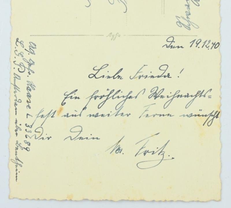 German Christmas Card 1940 Holland — image 3