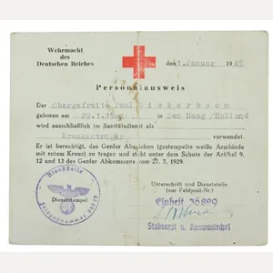 Dutch medic WH Membercard 'Paul Dickerboom'