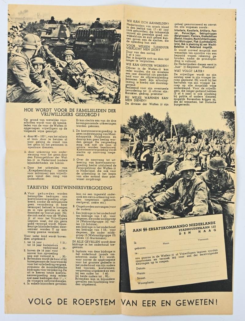 German Dutch Waffen-SS Recruitment Flyer — image 3