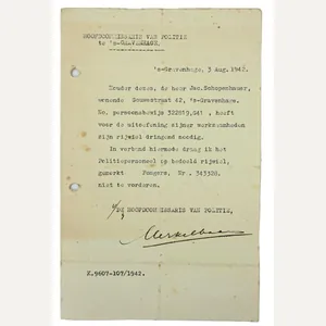 Dutch WW2 Permition Paper for Bike use