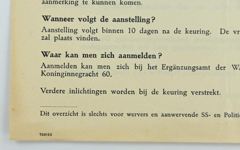 Dutch Waffen-SS Recruitment Form ''Westland' — image 4