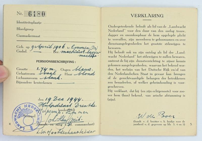 Dutch Soldbuch 'Landwacht Nederland' & NSB ID Card — image 5