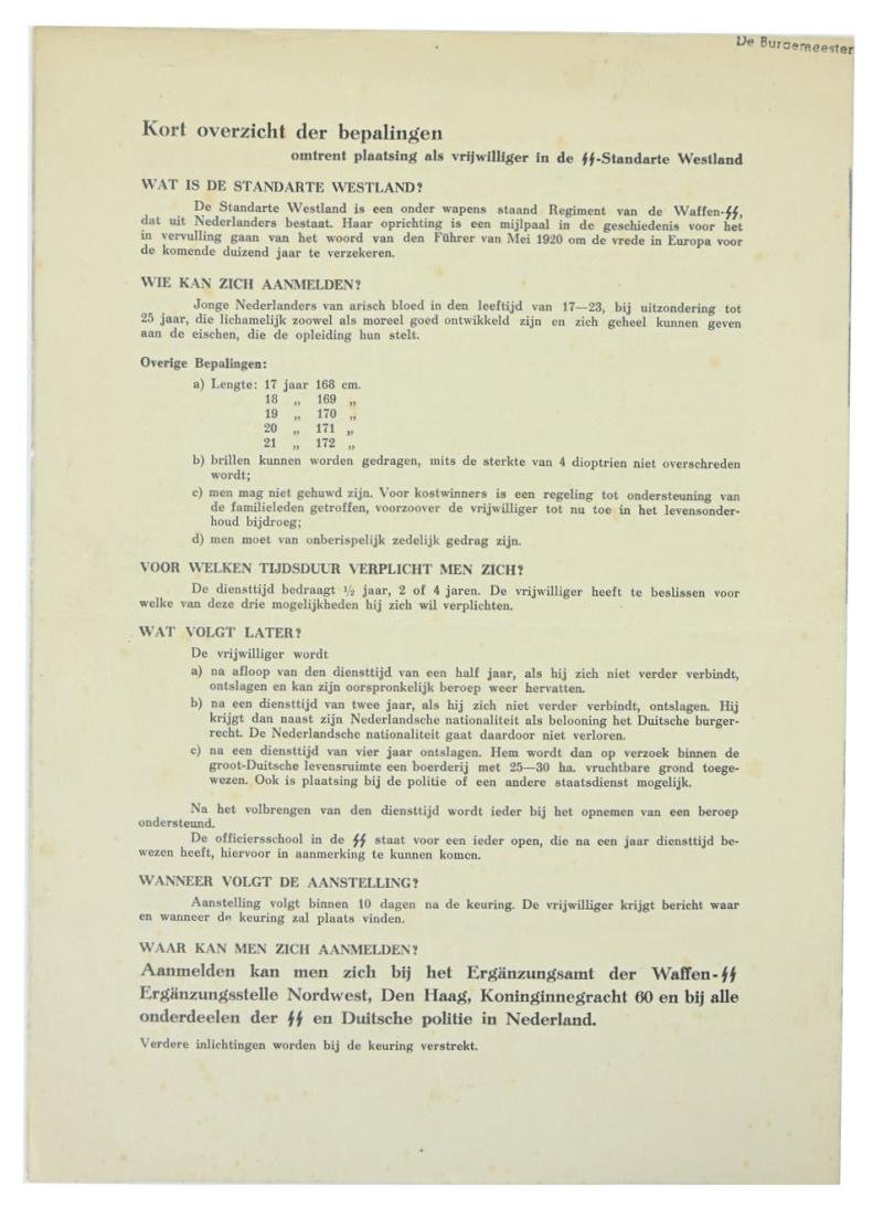 Dutch Waffen-SS Recruitment Flyer 'Westland' — image 5