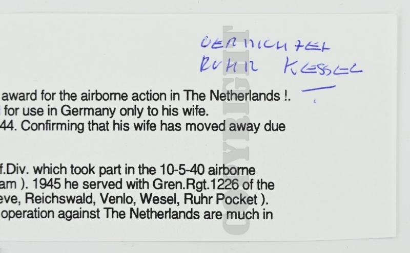 German WH Fallschirmjager Document Grouping 'Bernard Krahn' Inf.Rgt. 16 Holland — image 19