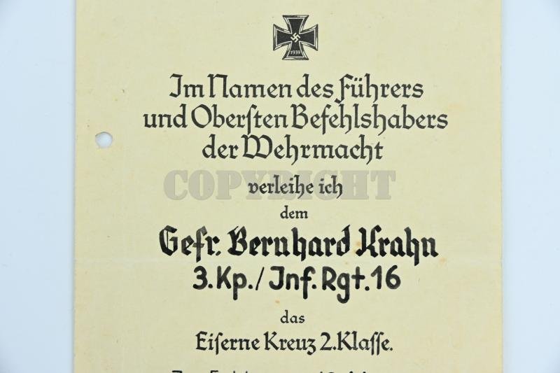 German WH Fallschirmjager Document Grouping 'Bernard Krahn' Inf.Rgt. 16 Holland — image 6