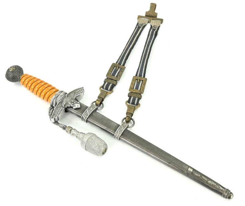 German LW Dagger and Hanger Gold plated