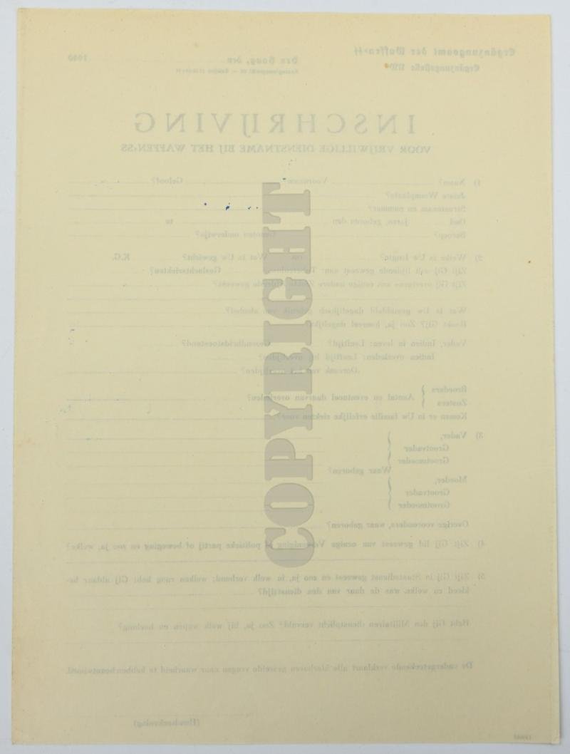 Dutch Waffen-SS Enlistment Form 1940 — image 4